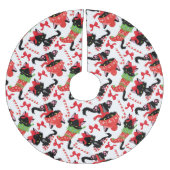 NIEDLICHE SCHWARZE CHRISTMAS KITTEN IN STRÜMPFEN POLYESTER WEIHNACHTSBAUMDECKE (Vorderseite)