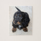 Niedliche schwarze Dackel Puppy Dog Jigsaw Puzzle (Vertikal)