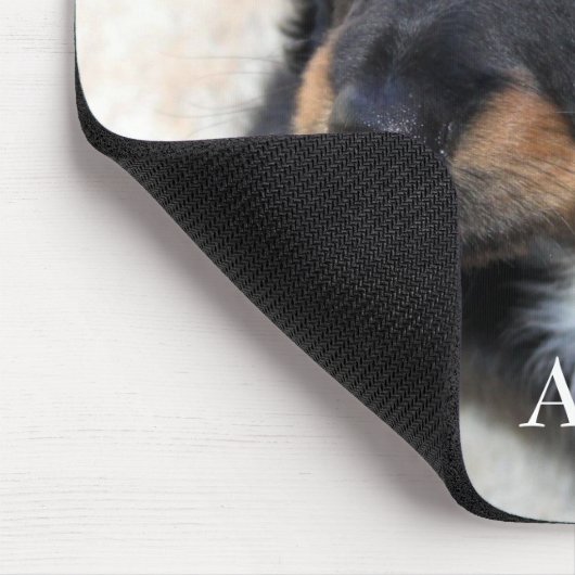 Niedliche schwarze Dackel Welpen Hund Haustier Mousepad (Ecke)