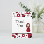 Niedliche schwarze Dame Bugs Danke Postcard Postkarte (Stehend Vorderseite)