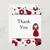 Niedliche schwarze Dame Bugs Danke Postcard Postkarte (Vorne/Hinten)