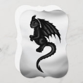 niedliche schwarze Dracheeinladung Einladung (Vorne/Hinten)