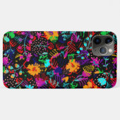 Niedliche, schwarze, farbige abstrakte Blume Case-Mate iPhone Hülle (Rückseite (Horizontal))