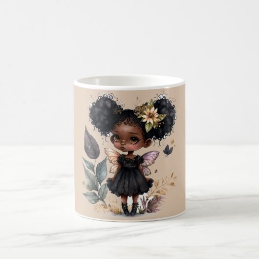 Niedliche schwarze Fee Kaffeetasse (Mittel)