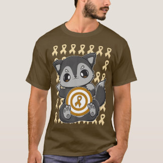 Niedliche schwarze Fette mit orangefarbenem Ribbon T-Shirt
