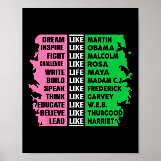 Niedliche Schwarze Geschichte Monat Aka Spaß T-Shi Poster (Vorne)