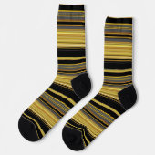 Niedliche schwarze goldene Streifen Socken (Linkes Detail)