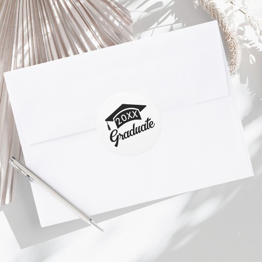 Niedliche schwarze Graduationsstufe Runder Aufkleber