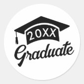 Niedliche schwarze Graduationsstufe Runder Aufkleber (Vorderseite)