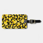 Niedliche schwarze Gummienten Gepäckanhänger (Vorderseite horizontal)