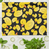 Niedliche schwarze Gummienten Küchentuch (Gefaltet)