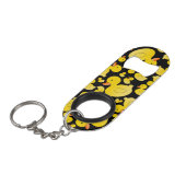 Niedliche schwarze Gummienten Schlüsselbund Flaschenöffner (Vorderseite Schrägansicht)
