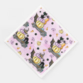 NIEDLICHE SCHWARZE HALLOWEEN KATZEN MIT PUMPKINS R SERVIETTE (Ecke)