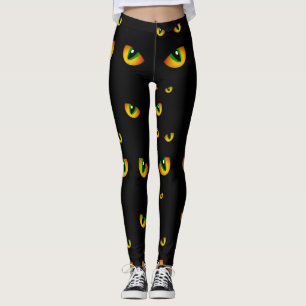 Niedliche schwarze Halloween-Katzenaugen in der Na Leggings