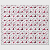 Niedliche schwarze Herzen Geschenkpapier (Flach)