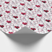 Niedliche schwarze Herzen Geschenkpapier (Ecke)