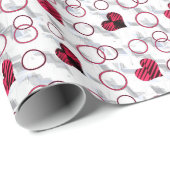 Niedliche schwarze Herzen Geschenkpapier (Rolleneckpunkt)