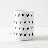 Niedliche schwarze Herzen Kaffeetasse (Mittel)