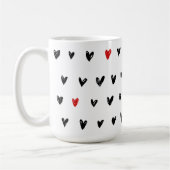 Niedliche schwarze Herzen Kaffeetasse (Links)