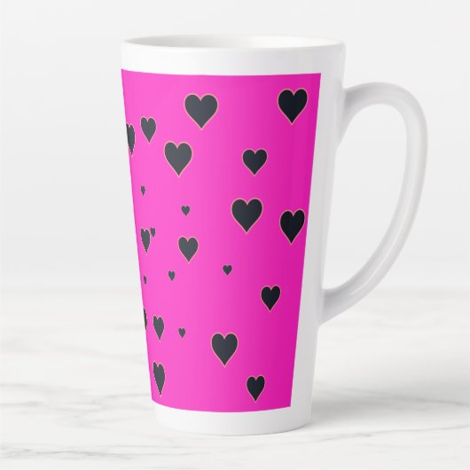 Niedliche schwarze Herzen rosa Milchtasse (Rechts)
