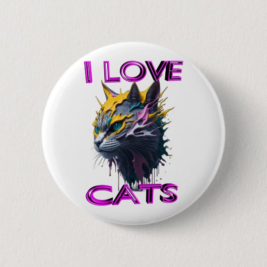 Niedliche schwarze Katze 1 Button (Vorderseite)