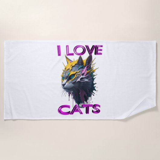 Niedliche schwarze Katze 1 Strandtuch (Vorderseite)