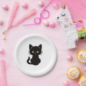 Niedliche Schwarze Katze 2 Pappteller (Party)