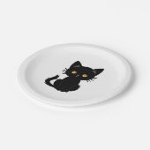 Niedliche Schwarze Katze 2 Pappteller (Schrägansicht)