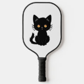 Niedliche Schwarze Katze 2 Pickleball Schläger (Vorderseite)