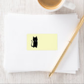 Niedliche Schwarze Katze Adressaufkleber (Insitu)