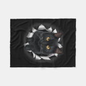 Niedliche Schwarze Katze aus Torngewebe für Katzen Fleecedecke (Vorderseite (Horizontal))