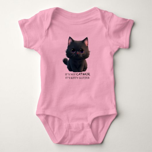 Niedliche schwarze Katze Baby Strampler (Vorderseite)