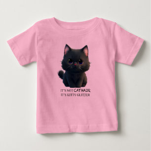 Niedliche schwarze Katze Baby T-shirt