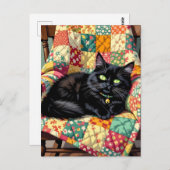 Niedliche Schwarze Katze | Behalt in Touch Postkarte (Vorne/Hinten)