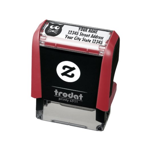 Niedliche Schwarze Katze, benutzerdefinierte Rücks Permastempel (Produkt)