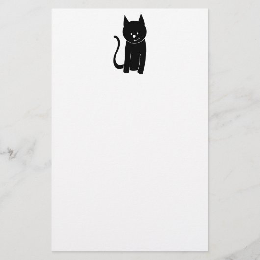 Niedliche schwarze Katze Briefpapier (Vorderseite)