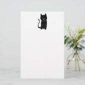 Niedliche schwarze Katze Briefpapier (Stehend Vorderseite)