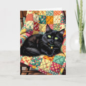 Niedliche Schwarze Katze | Denken Sie an Sie Karte (Vorderseite)