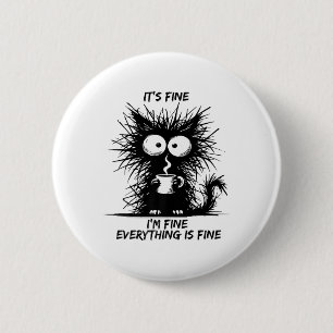 Niedliche schwarze Katze Es ist gut, ich bin gut a Button