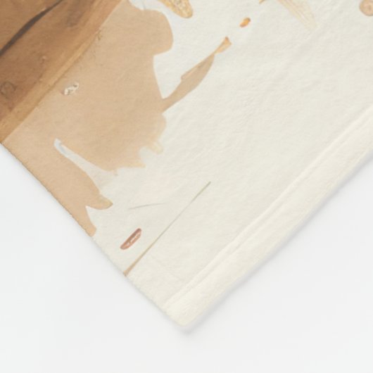 Niedliche Schwarze Katze Fleecedecke (Ecke)