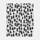 Niedliche Schwarze Katze Fleecedecke (Vorderseite)
