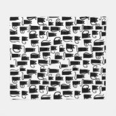 Niedliche Schwarze Katze Fleecedecke (Vorderseite (Horizontal))