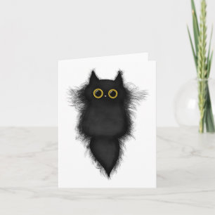 Niedliche Schwarze Katze Gelbe Augen Katzenwelse K Karte