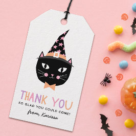 Niedliche Schwarze Katze Halloween Geburtstagsname Geschenkanhänger