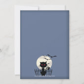 Niedliche Schwarze Katze Halloween Kostüme Party E Einladung (Rückseite)