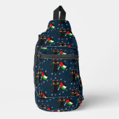 niedliche schwarze Katze hält Palästinenserflagge Crossbody Bag (Vorderseite)