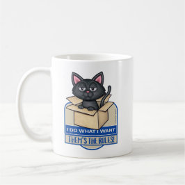 Niedliche schwarze Katze Ich tue, was ich Gewollt Kaffeetasse