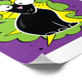 Niedliche Schwarze Katze Illustration - Kinder Tie Poster (Ecke)