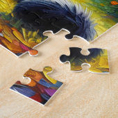 Niedliche Schwarze Katze im Gartenölgemälde Puzzle (Seite)