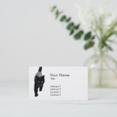 Niedliche schwarze Katze im Schnee - Visitenkarte (Stehend Vorderseite)